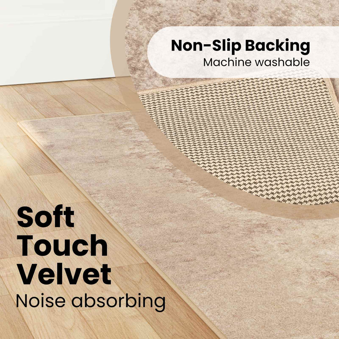 Tæppe Runner MARSA Beige 80 x 400 cm Polyester og PVC
