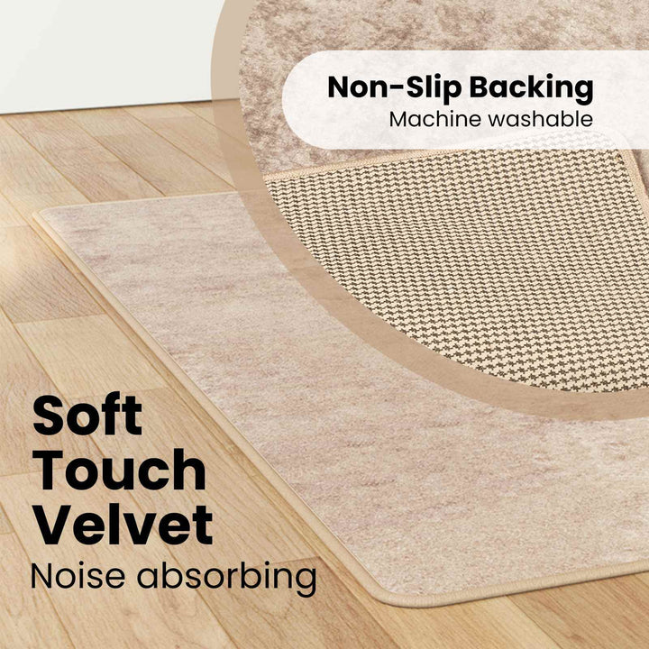 Tæppe Runner MARSA Beige 100 x 150 cm Polyester og PVC