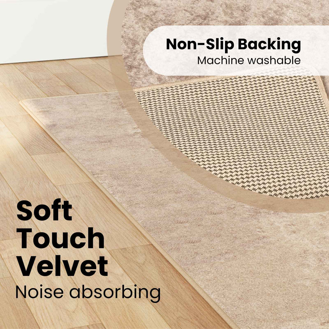Tæppe Runner MARSA Beige 100 x 250 cm Polyester og PVC