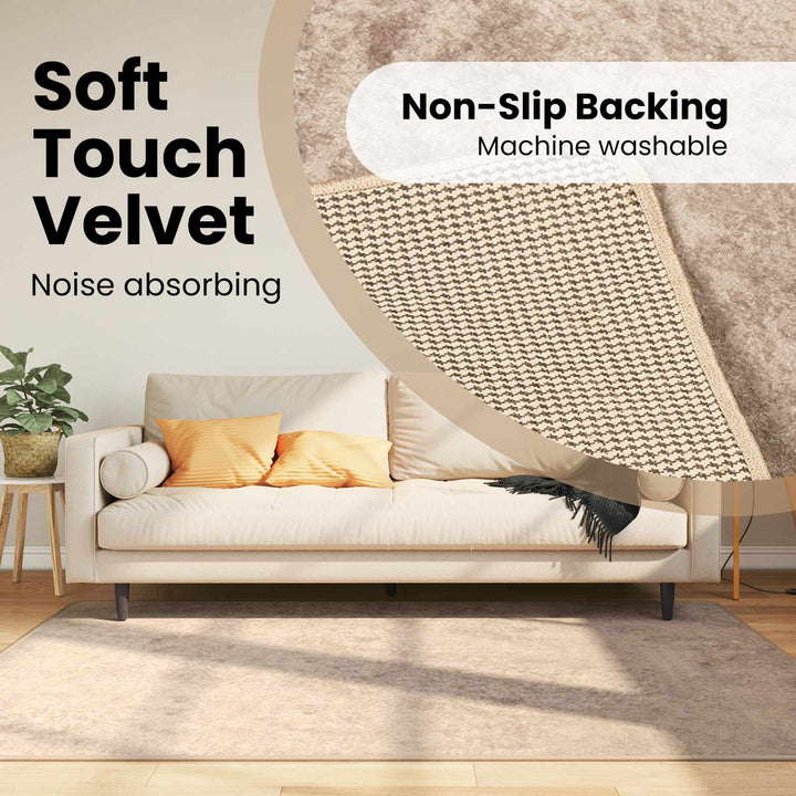 Tæppe Runner MARSA Beige 120 x 170 cm Polyester og PVC