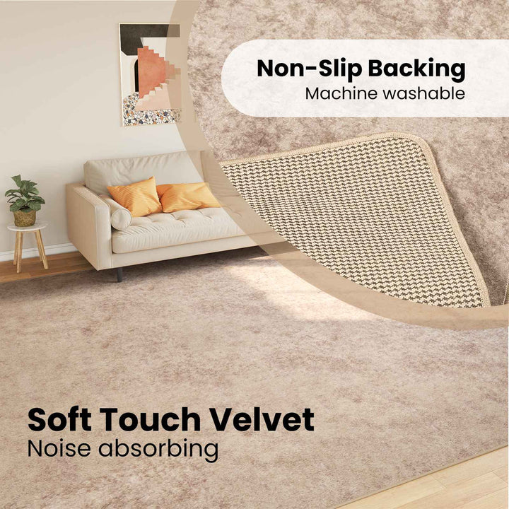 Tæppe Runner MARSA Beige 300 x 400 cm Polyester og PVC