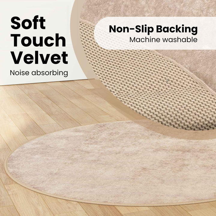 Tæppe Runner MARSA Beige 120 x 120 cm Polyester og PVC