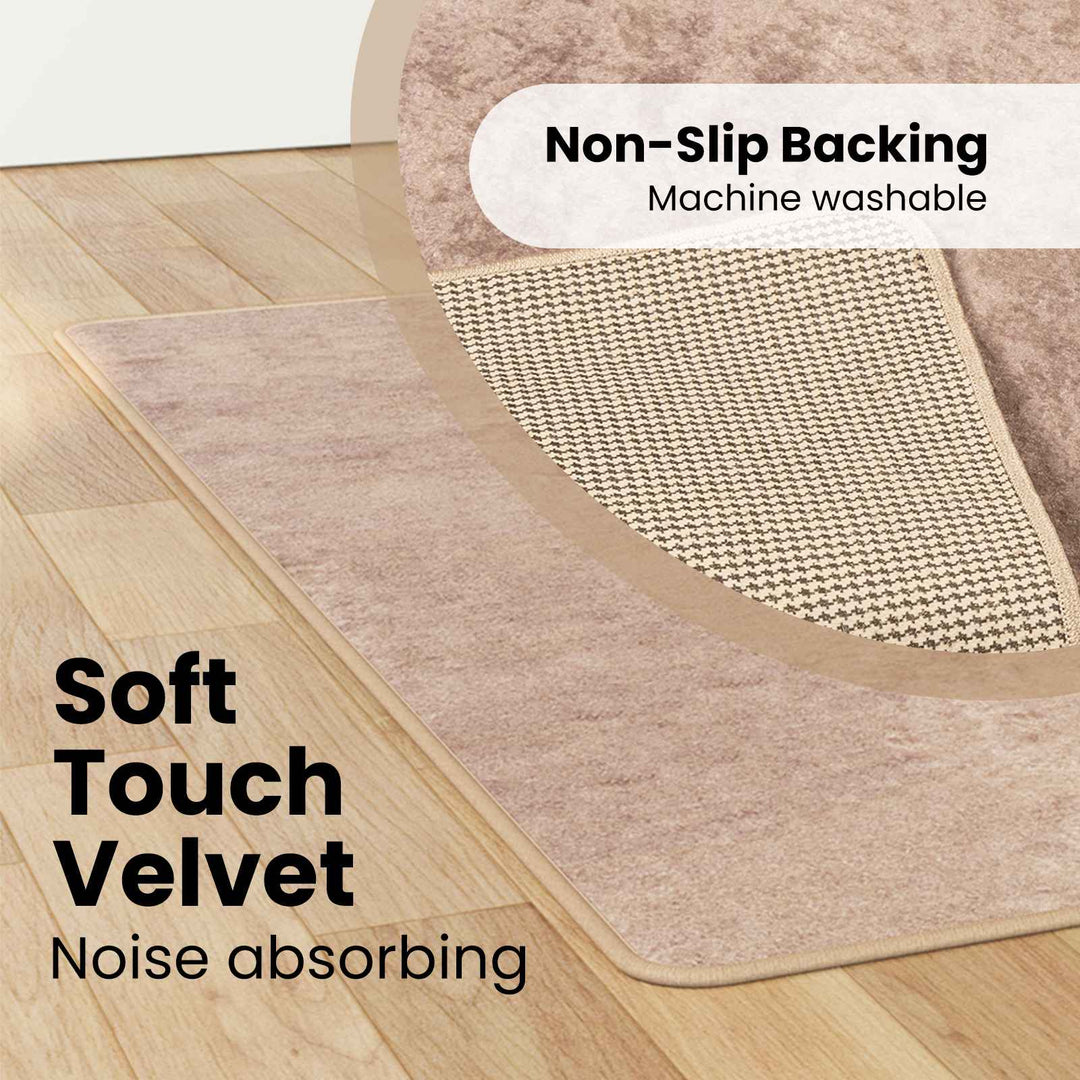 Tæppe Runner MARSA Sandfarvet 80 x 200 cm Polyester og PVC
