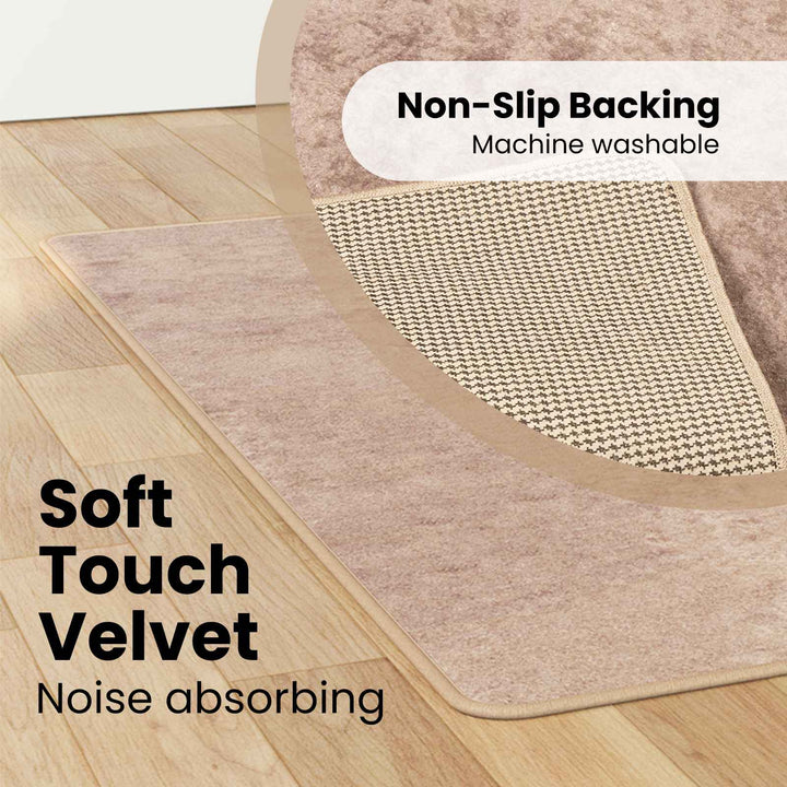 Tæppe Runner MARSA Sandfarvet 80 x 200 cm Polyester og PVC