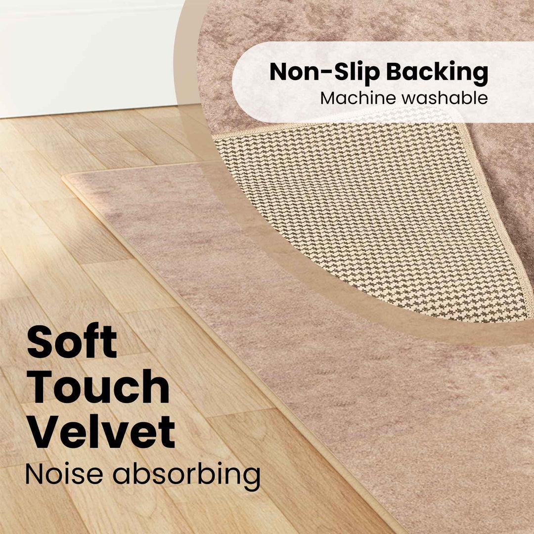 Tæppe Runner MARSA Sandfarvet 80 x 250 cm Polyester og PVC