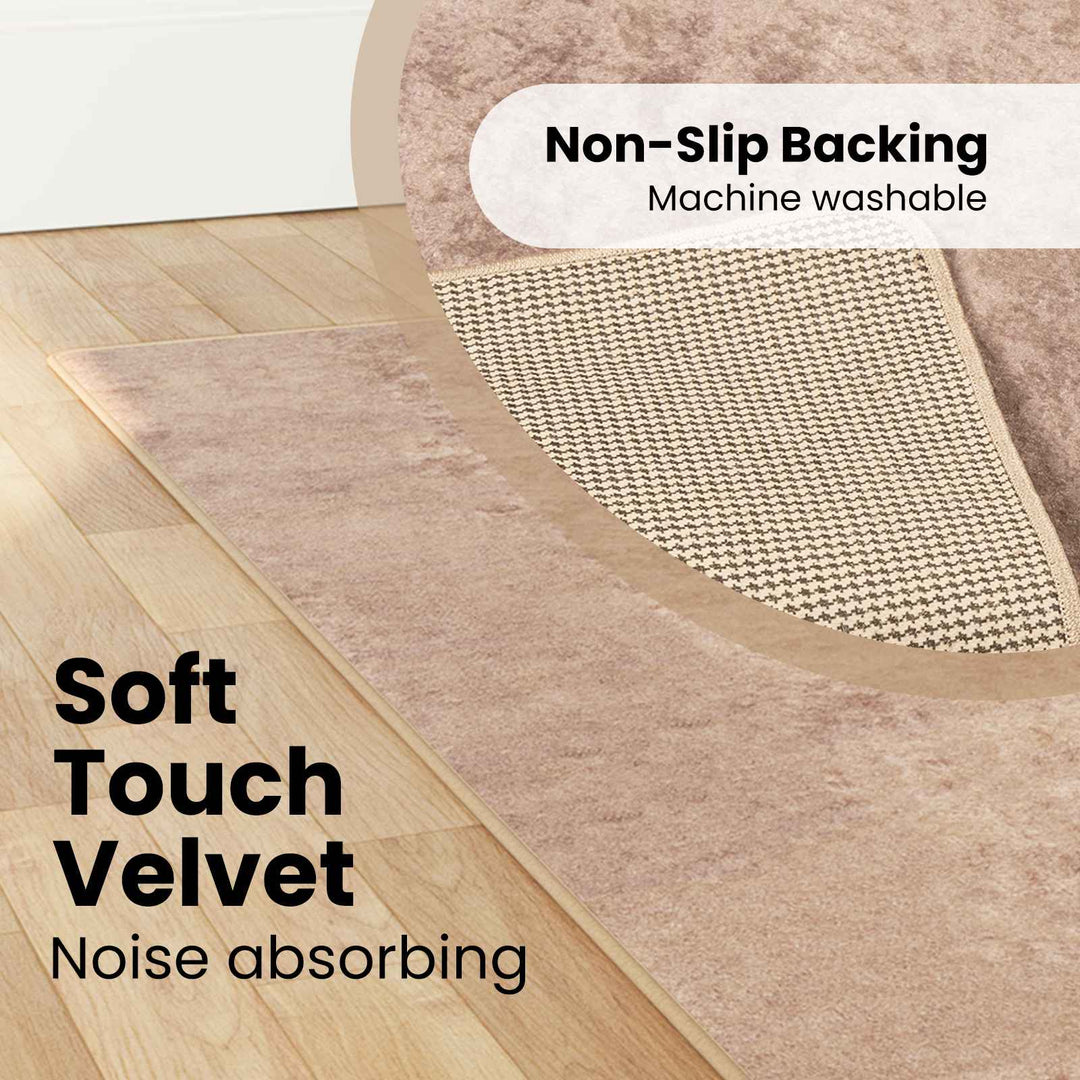 Tæppe Runner MARSA Sandfarvet 80 x 350 cm Polyester og PVC
