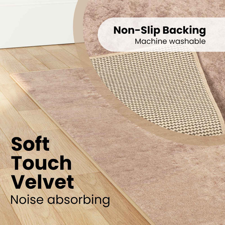 Tæppe Runner MARSA Sandfarvet 80 x 350 cm Polyester og PVC