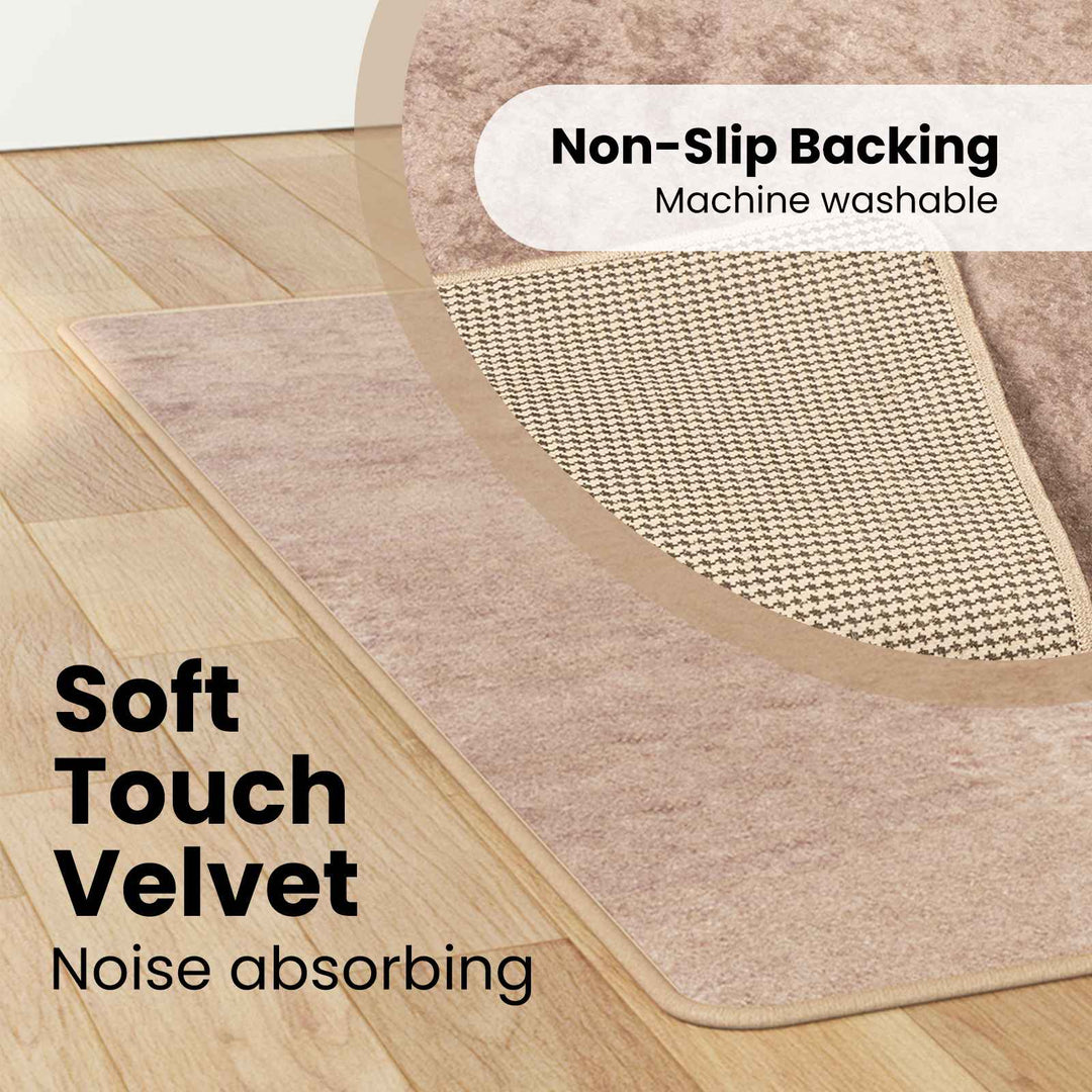 Tæppe Runner MARSA Sandfarvet 100 x 150 cm Polyester og PVC