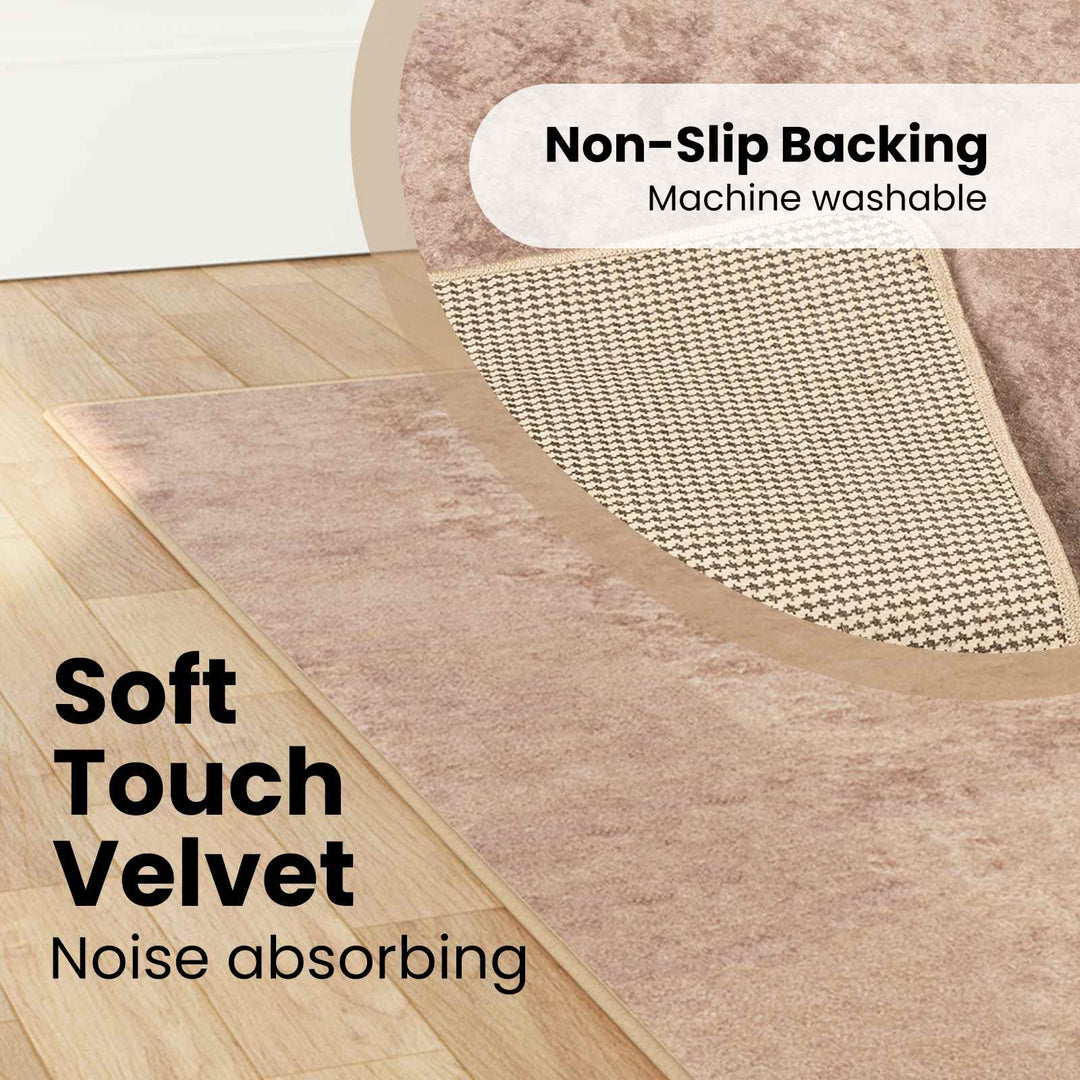 Tæppe Runner MARSA Sandfarvet 100 x 300 cm Polyester og PVC