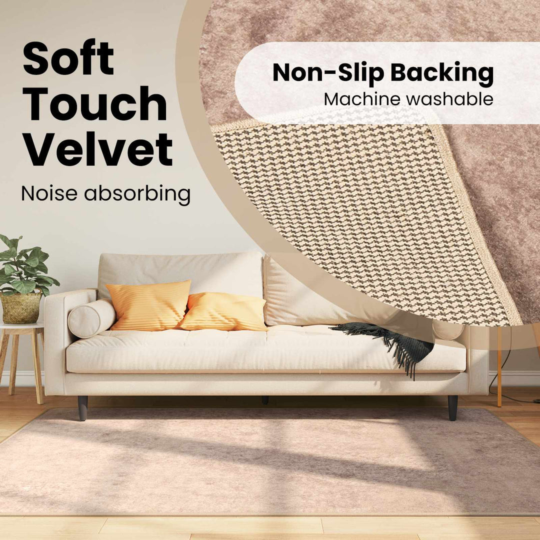 Tæppe Runner MARSA Sandfarvet 120 x 170 cm Polyester og PVC