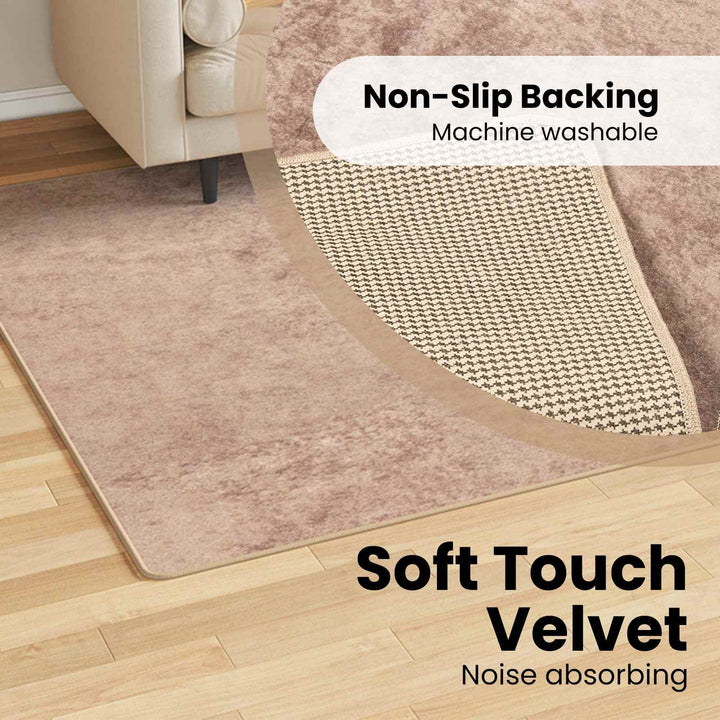 Tæppe Runner MARSA Sandfarvet 150 x 230 cm Polyester og PVC