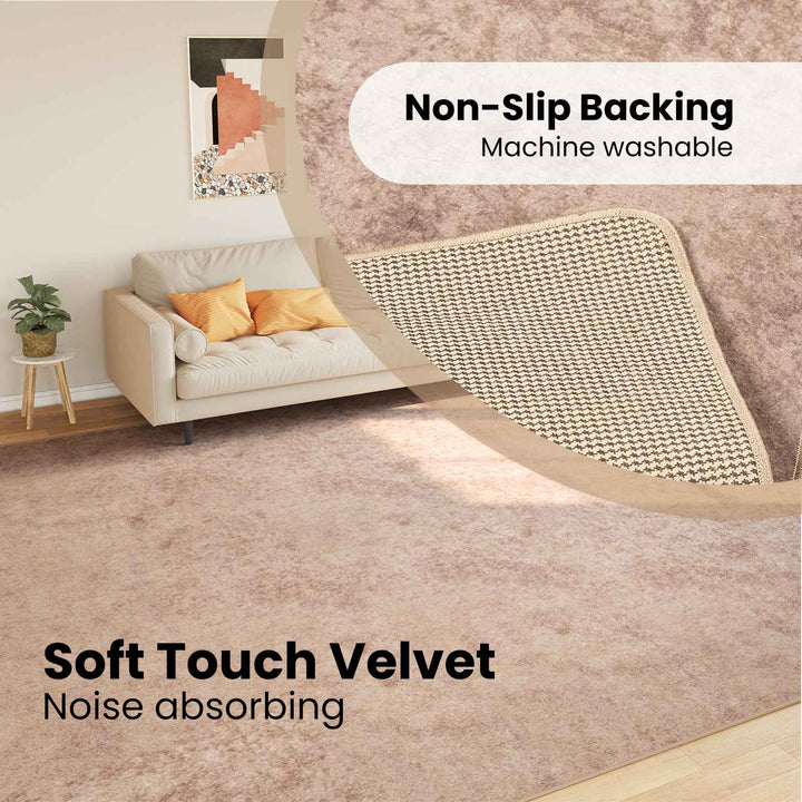 Tæppe Runner MARSA Sandfarvet 300 x 400 cm Polyester og PVC