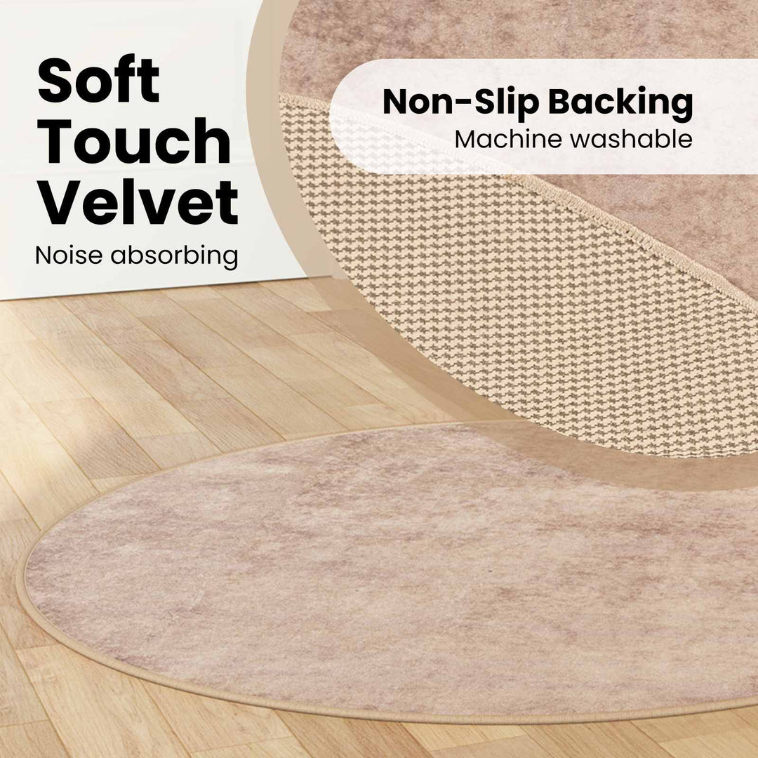 Tæppe Runner MARSA Sandfarvet 120 x 120 cm Polyester og PVC