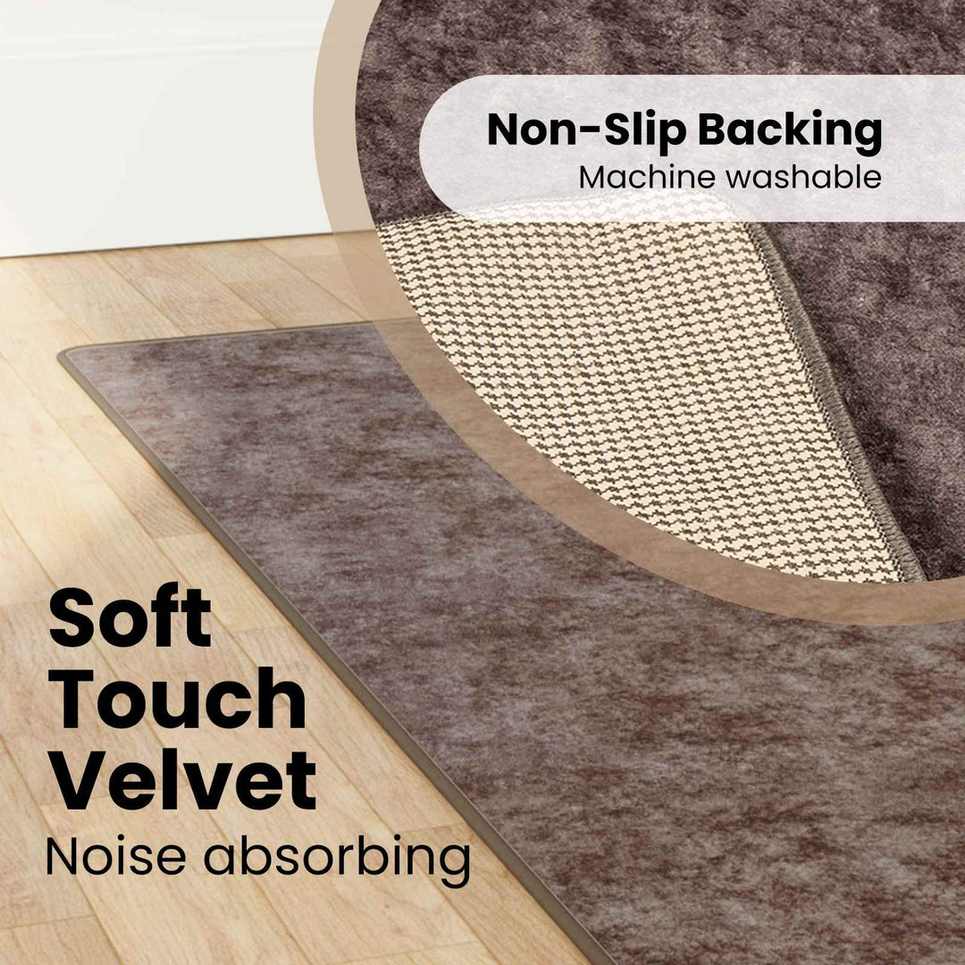 Tæppe Runner MARSA Grå 80 x 250 cm Polyester og PVC