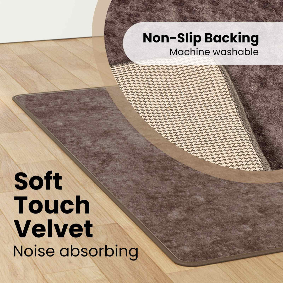 Tæppe Runner MARSA Grå 100 x 150 cm Polyester og PVC