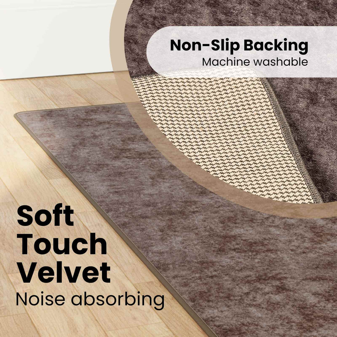 Tæppe Runner MARSA Grå 100 x 250 cm Polyester og PVC