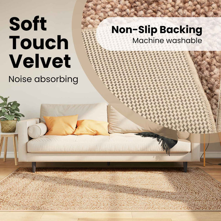 Tæppe Runner MARSA Gul 120 x 170 cm Polyester og PVC