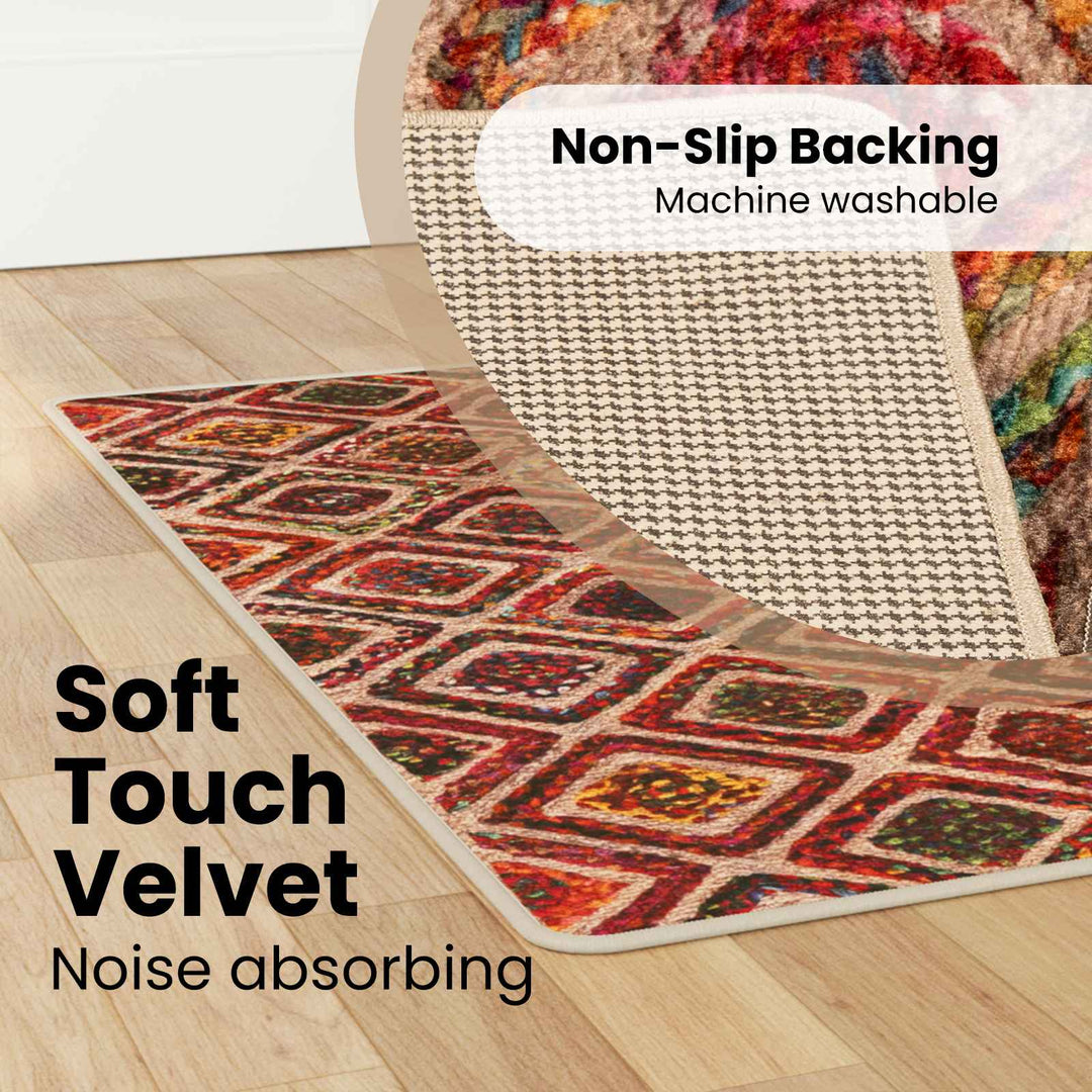 Tæppe Runner MARSA Flerfarvet 80 x 200 cm Polyester og PVC