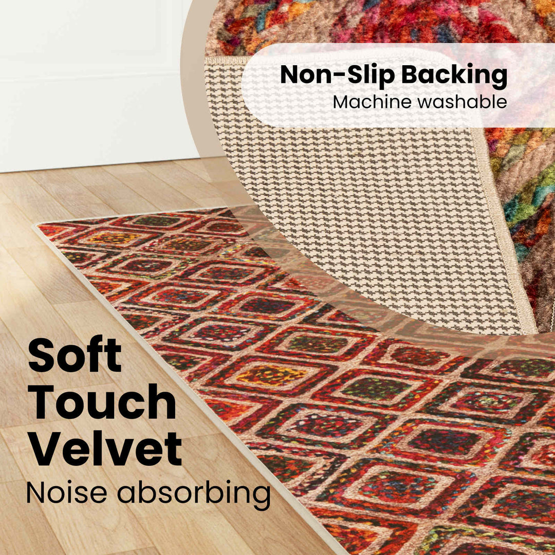 Tæppe Runner MARSA Flerfarvet 80 x 250 cm Polyester og PVC