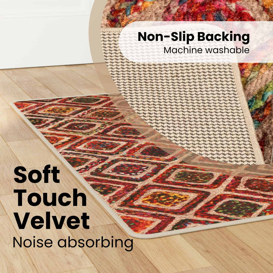 Tæppe Runner MARSA Flerfarvet 100 x 150 cm Polyester og PVC