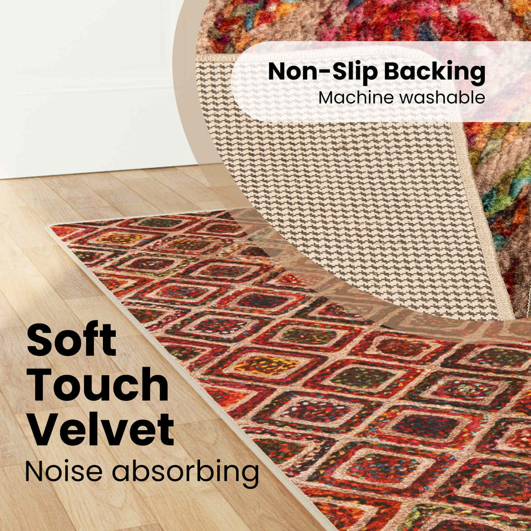 Tæppe Runner MARSA Flerfarvet 100 x 300 cm Polyester og PVC