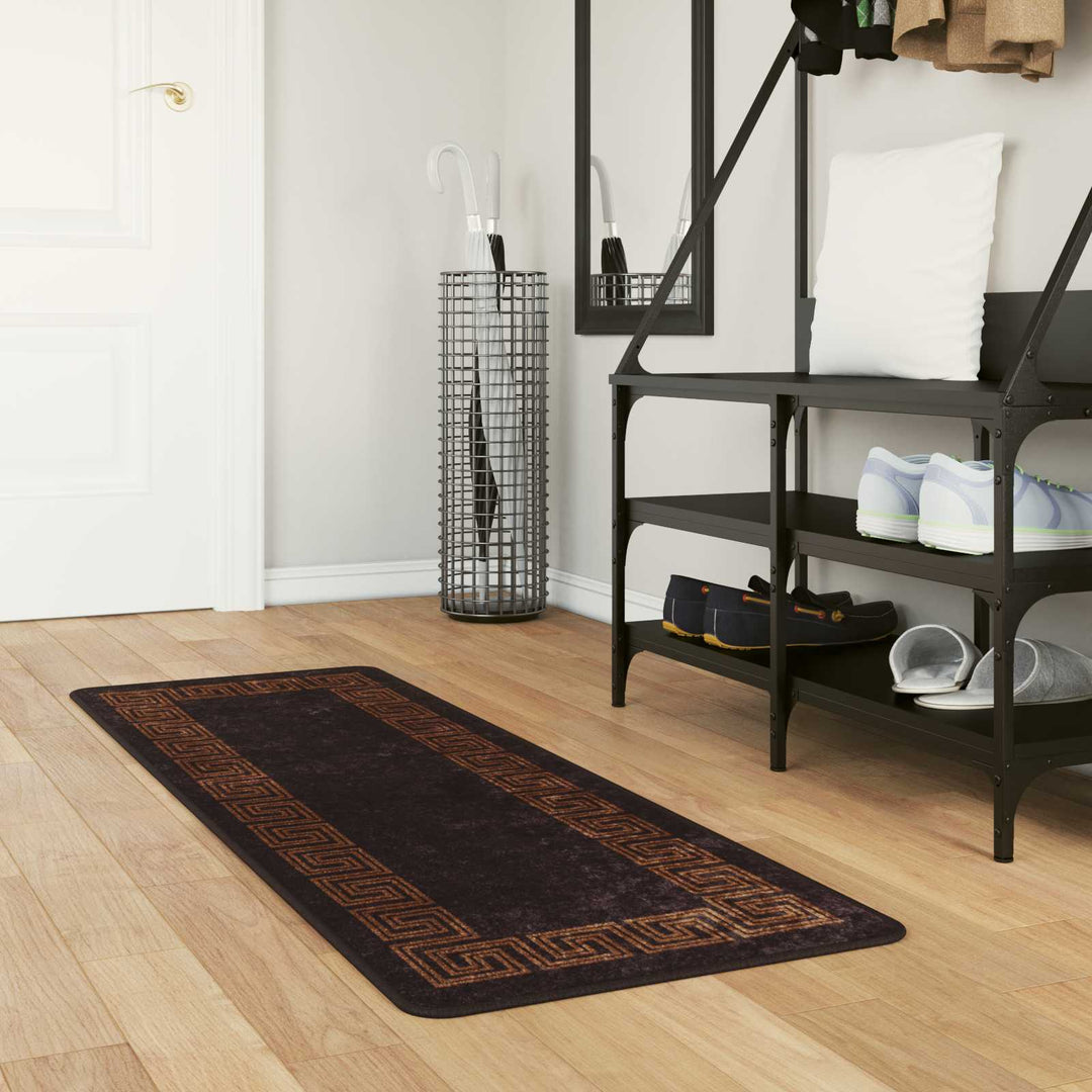 Tæppe Runner MARSA Sort 50 x 200 cm Polyester og PVC