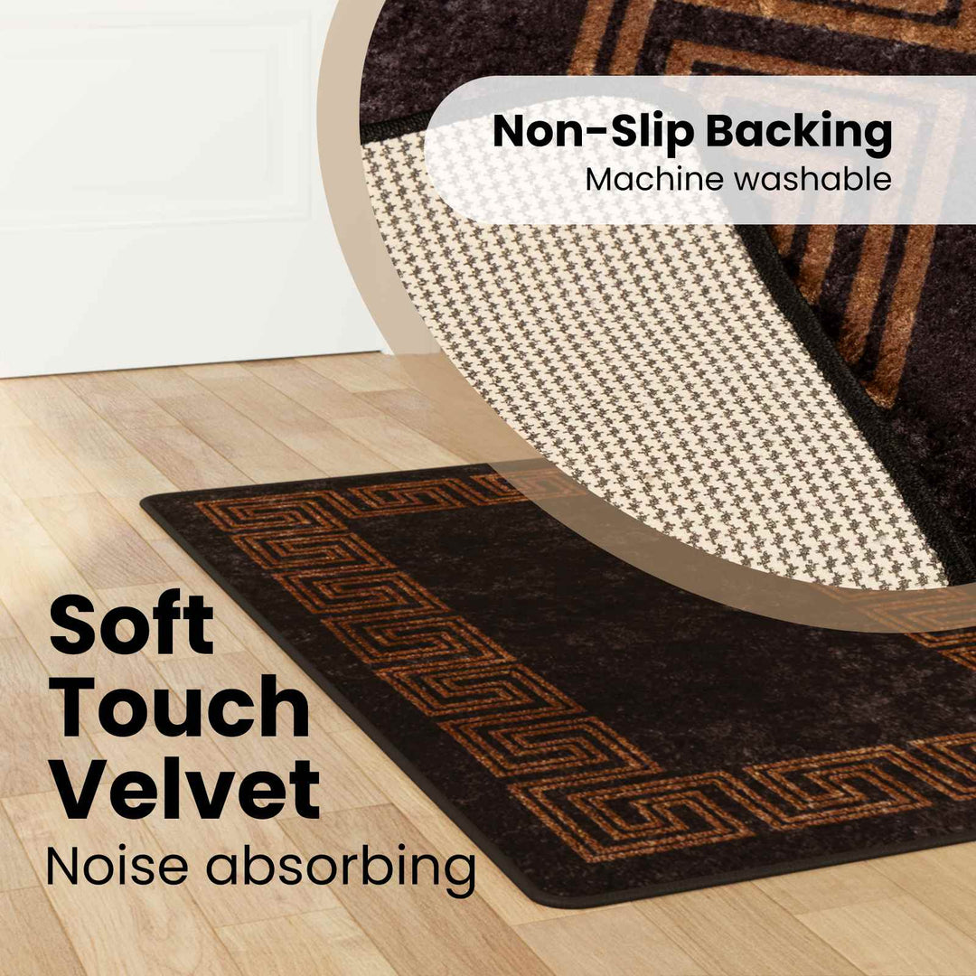 Tæppe Runner MARSA Sort 80 x 200 cm Polyester og PVC
