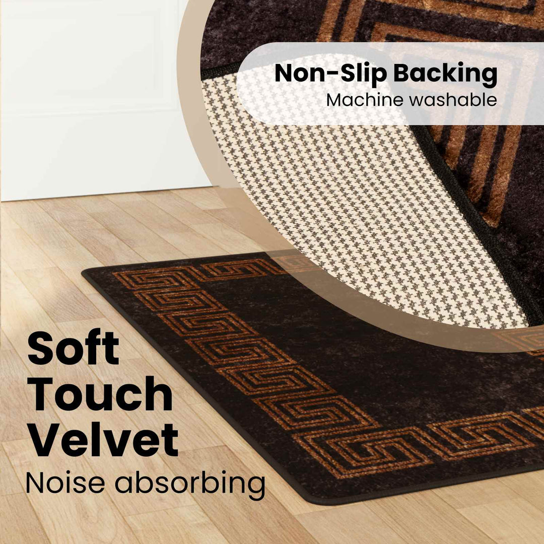 Tæppe Runner MARSA Sort 100 x 150 cm Polyester og PVC