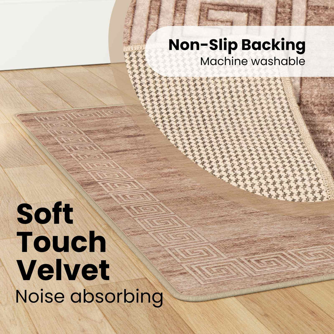 Tæppe Runner MARSA Hvid 80 x 200 cm Polyester og PVC