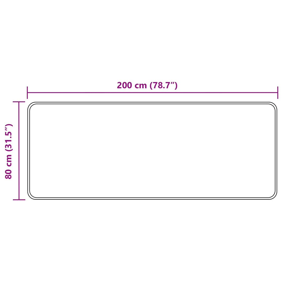 Tæppe Runner MARSA Hvid 80 x 200 cm Polyester og PVC