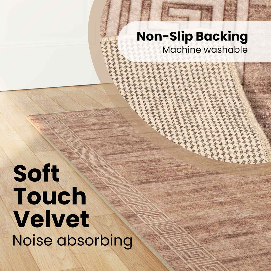 Tæppe Runner MARSA Hvid 100 x 300 cm Polyester og PVC