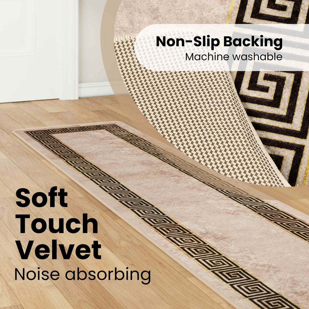 Tæppe Runner MARSA Sort 50 x 400 cm Polyester og PVC