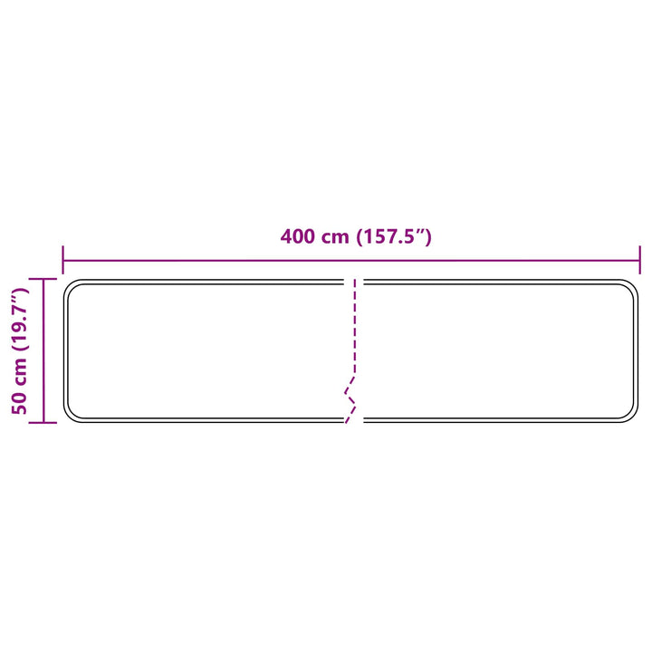 Tæppe Runner MARSA Sort 50 x 400 cm Polyester og PVC