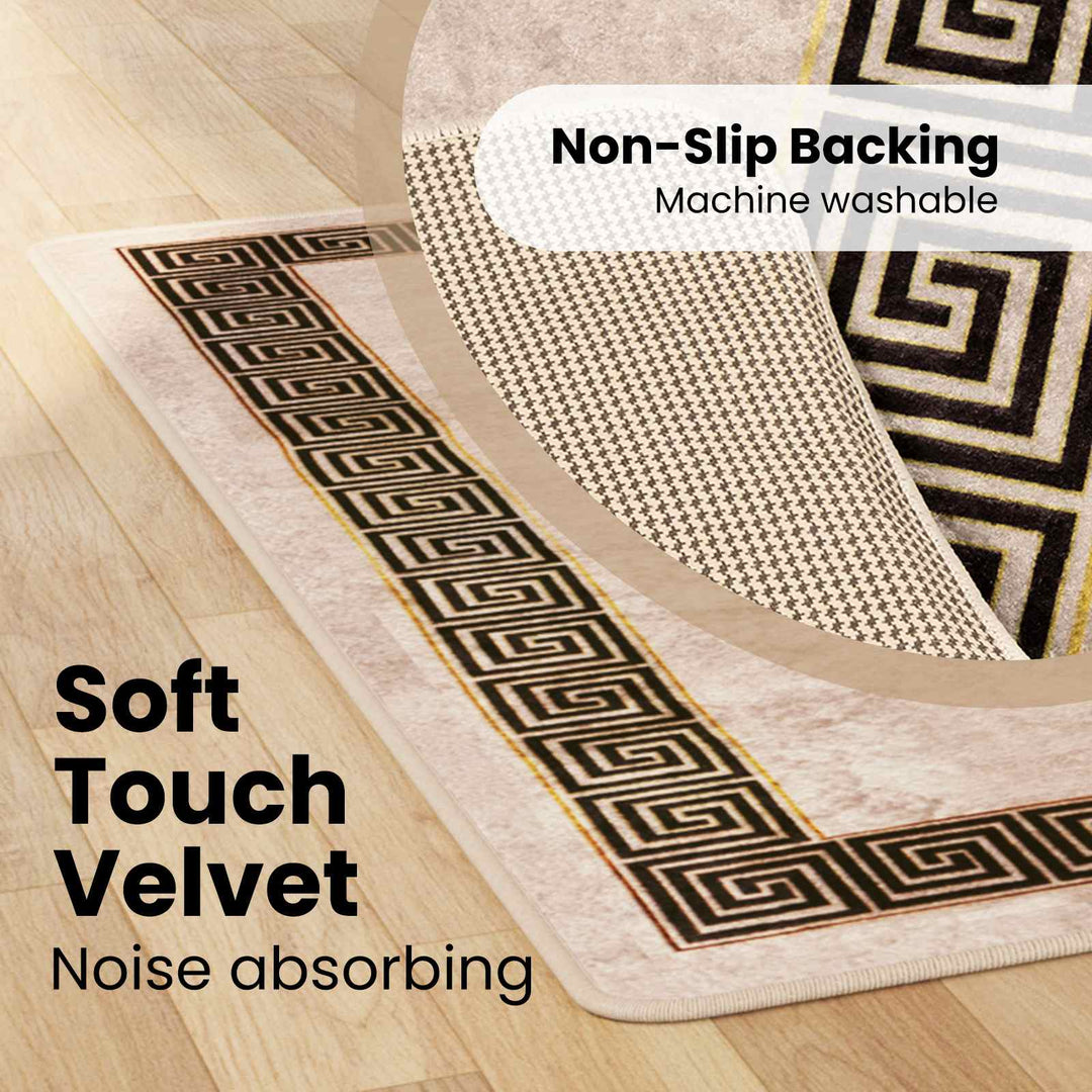 Tæppe Runner MARSA Sort 80 x 200 cm Polyester og PVC