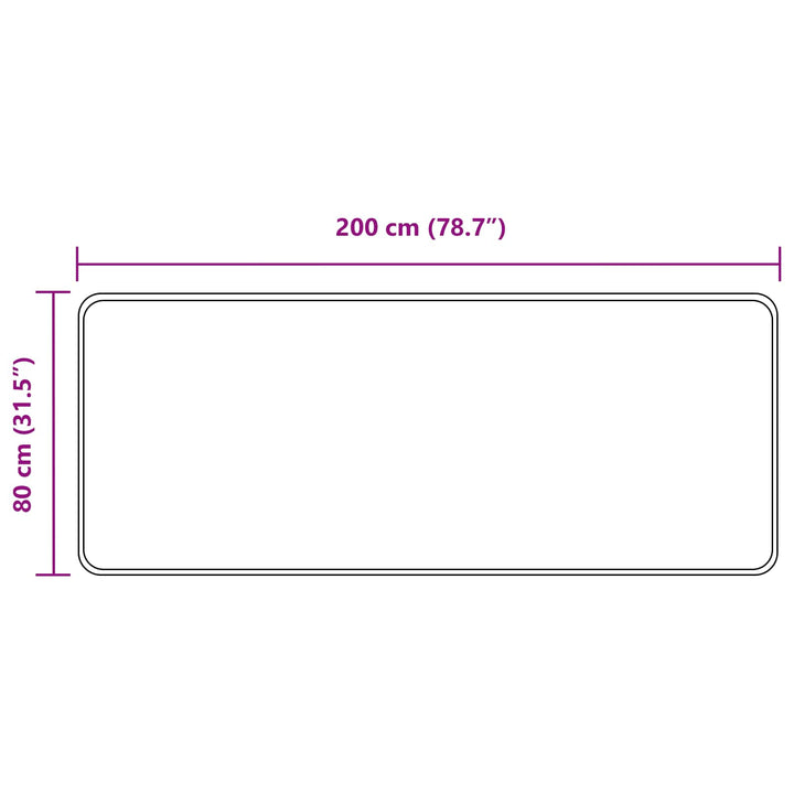 Tæppe Runner MARSA Sort 80 x 200 cm Polyester og PVC
