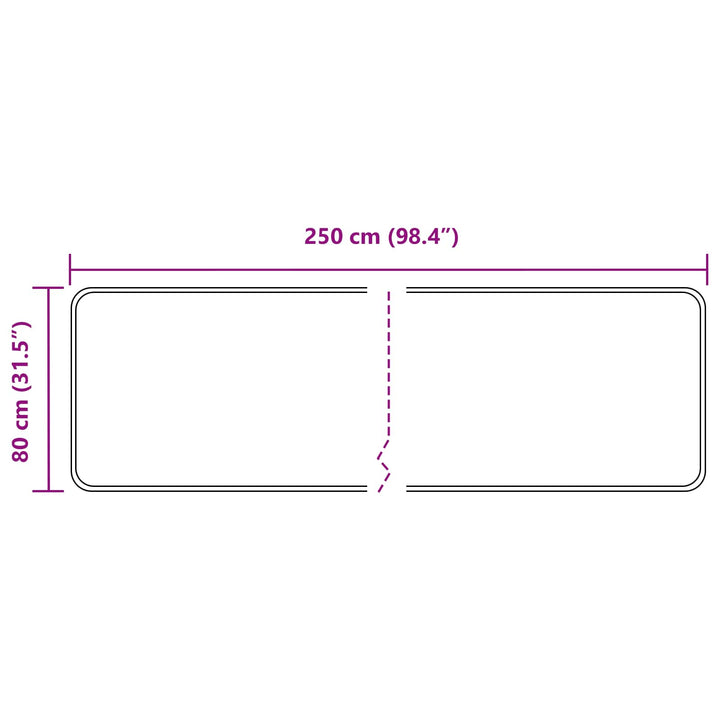 Tæppe Runner MARSA Sort 80 x 250 cm Polyester og PVC