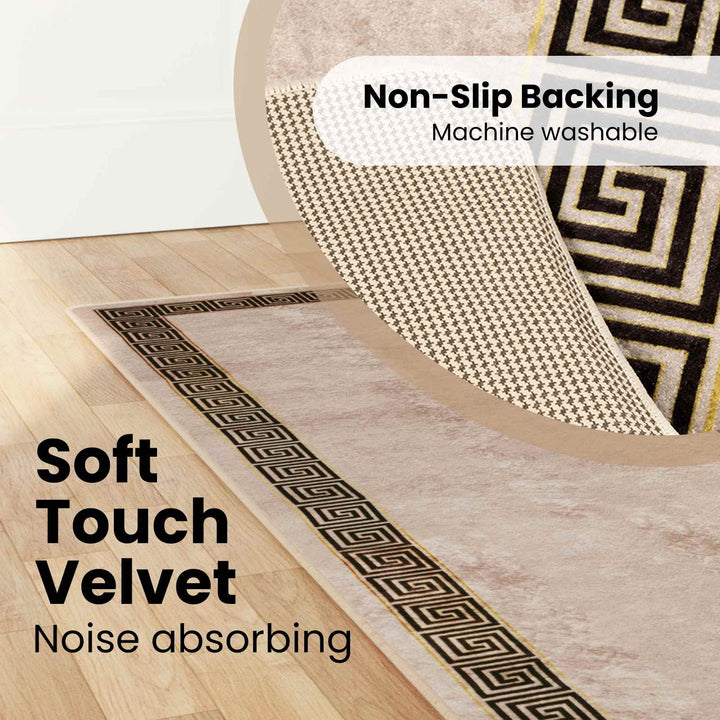 Tæppe Runner MARSA Sort 80 x 400 cm Polyester og PVC
