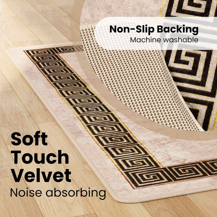 Tæppe Runner MARSA Sort 100 x 200 cm Polyester og PVC