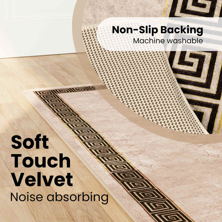 Tæppe Runner MARSA Sort 100 x 300 cm Polyester og PVC