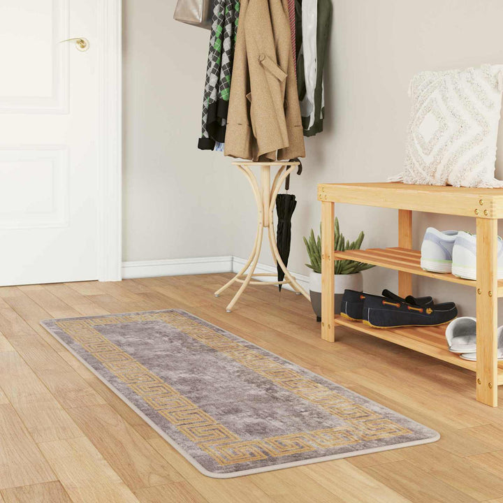 Tæppe Runner MARSA Grå 50 x 150 cm Polyester og PVC