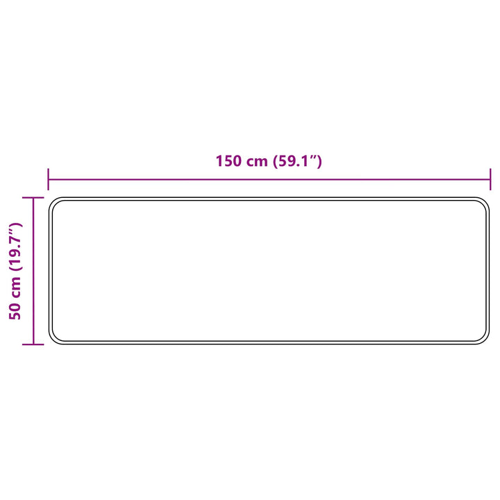 Tæppe Runner MARSA Grå 50 x 150 cm Polyester og PVC