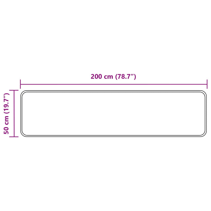 Tæppe Runner MARSA Grå 50 x 200 cm Polyester og PVC