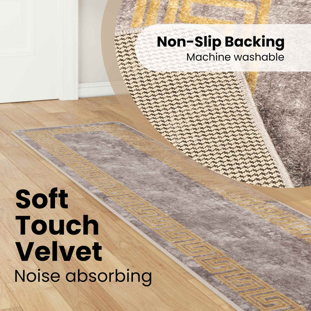 Tæppe Runner MARSA Grå 50 x 450 cm Polyester og PVC