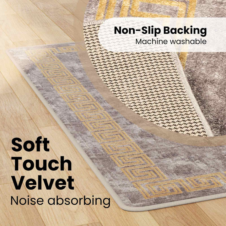 Tæppe Runner MARSA Grå 80 x 200 cm Polyester og PVC