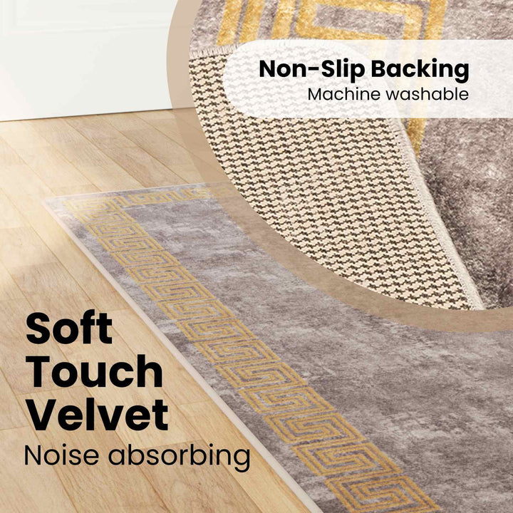 Tæppe Runner MARSA Grå 80 x 250 cm Polyester og PVC