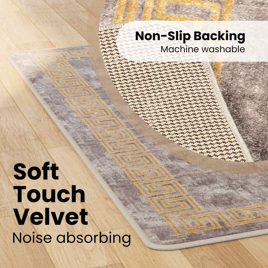 Tæppe Runner MARSA Grå 100 x 150 cm Polyester og PVC