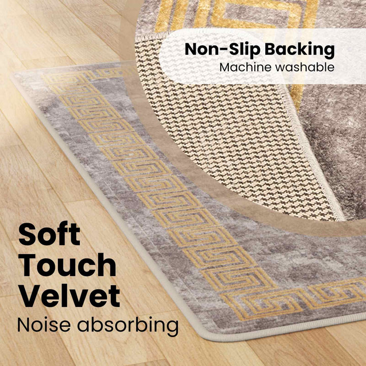 Tæppe Runner MARSA Grå 100 x 200 cm Polyester og PVC