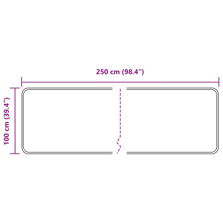 Tæppe Runner MARSA Grå 100 x 250 cm Polyester og PVC