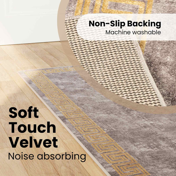 Tæppe Runner MARSA Grå 100 x 350 cm Polyester og PVC