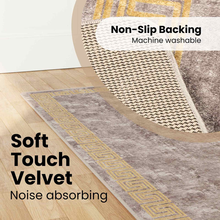 Tæppe Runner MARSA Grå 100 x 400 cm Polyester og PVC